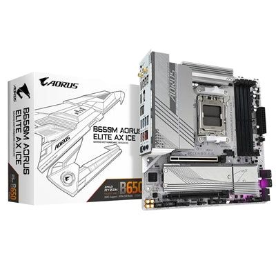 Gigabyte B650M AORUS ELITE AX ICE White Micro-ATX AM5 WiFi 6E DDR5 Gigabyte B650M AORUS ELITE AX ICE White Micro-ATX AM5 WiFi 6E DDR5